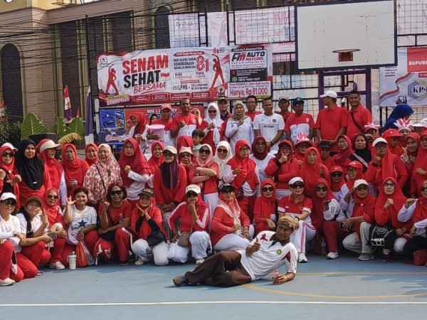 Senam Sehat Bersama Kelurahan Bojong Nangka Semarakkan HUT RI ke-81